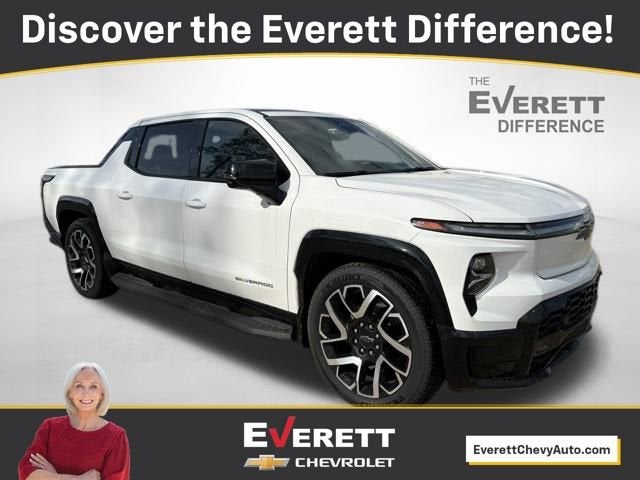 2024 Chevrolet Silverado EV RST in Summit White — front three-quarter view