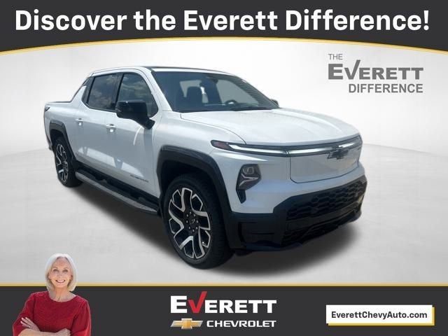 2024 Chevrolet Silverado EV RST in Summit White — front three-quarter view