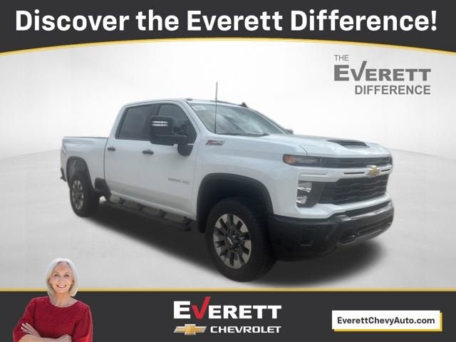 2026 Chevrolet Silverado 2500 HD Custom in Summit White — front three-quarter view