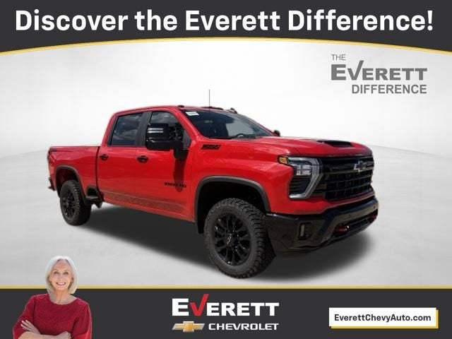 2026 Chevrolet Silverado 2500 HD LT in Red Hot — front three-quarter view