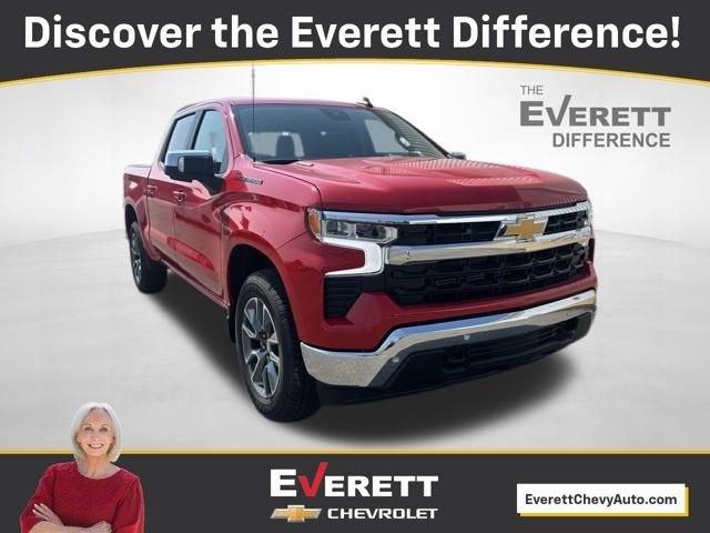 2026 Chevrolet Silverado 1500 LT in Red Hot — front three-quarter view