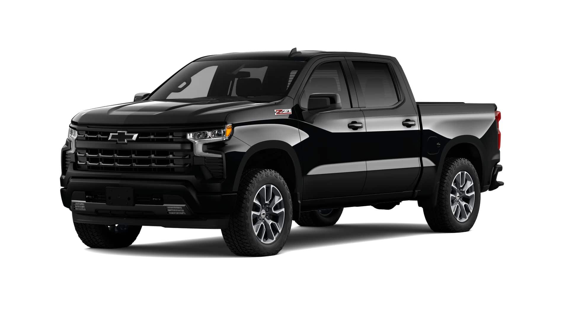 2026 Chevrolet Silverado 1500 RST in Black — front three-quarter view