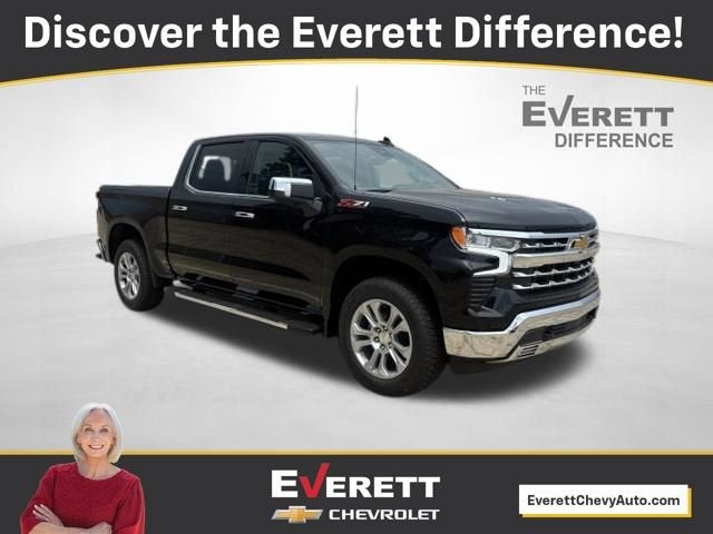 2026 Chevrolet Silverado 1500 LTZ in Black — front three-quarter view