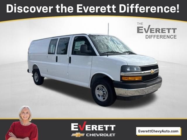 2026 Chevrolet Express Cargo WT in Summit White — front three-quarter view