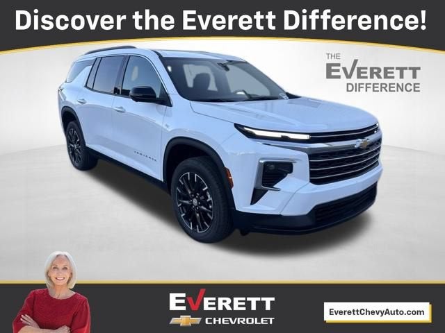 2026 Chevrolet Traverse LT in Summit White — front three-quarter view