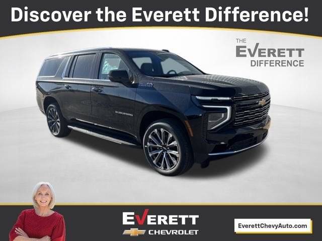 2026 Chevrolet Suburban High Country in Black — front three-quarter view
