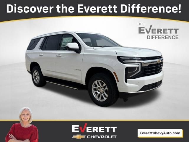 2026 Chevrolet Tahoe LS in Summit White — front three-quarter view