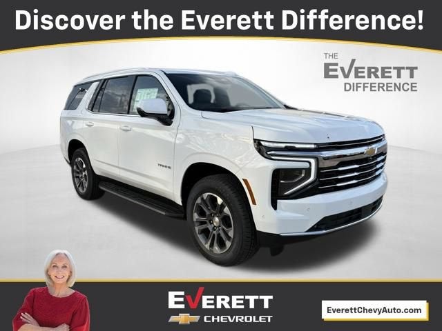 2026 Chevrolet Tahoe LT in Summit White — front three-quarter view