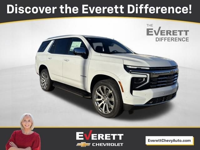 2026 Chevrolet Tahoe Premier in Polar White Tricoat — front three-quarter view