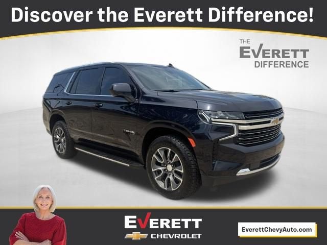 2022 Chevrolet Tahoe LT in Midnight Blue Metallic — front three-quarter view