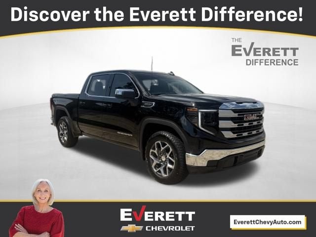 2025 GMC Sierra 1500 SLE in Onyx Black — front three-quarter view