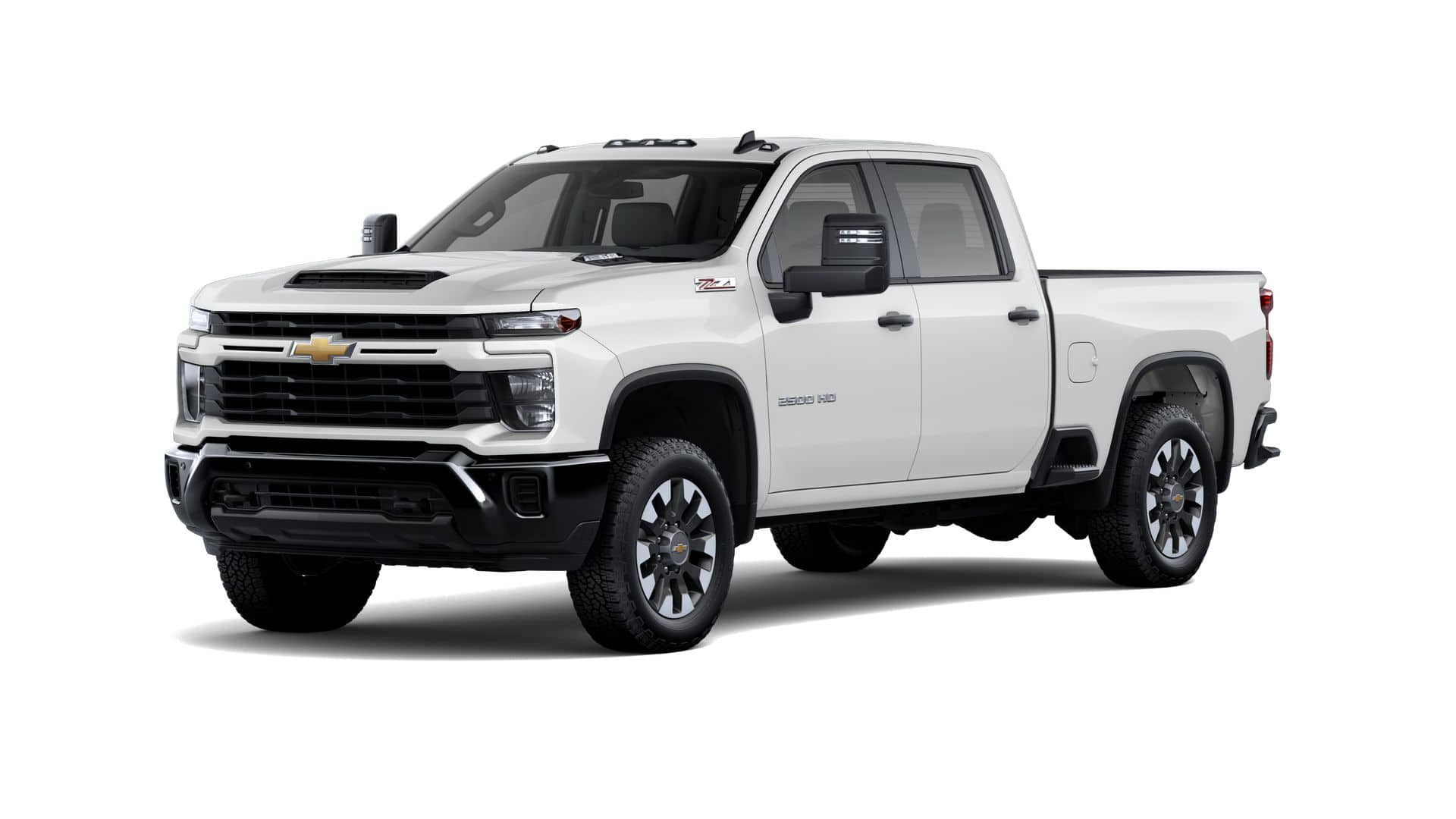 2026 Chevrolet Silverado 2500 HD Custom in Summit White — front three-quarter view