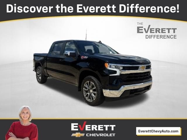 2024 Chevrolet Silverado 1500 LT in Black — front three-quarter view