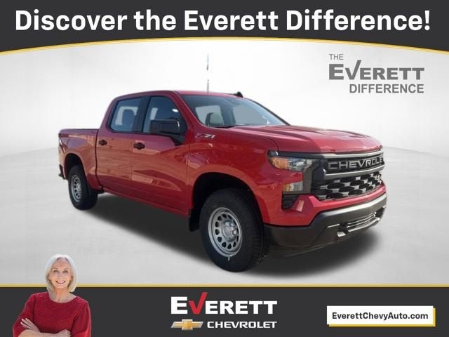 2026 Chevrolet Silverado 1500 WT in Red Hot — front three-quarter view