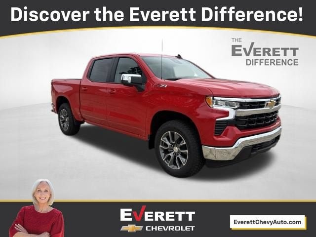 2026 Chevrolet Silverado 1500 LT in Red Hot — front three-quarter view