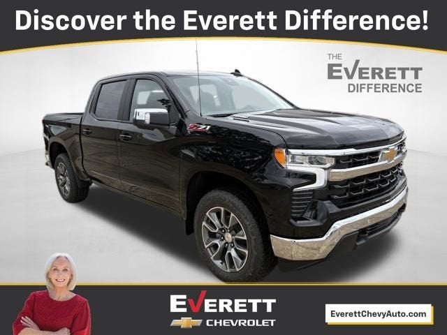 2026 Chevrolet Silverado 1500 LT in Black — front three-quarter view