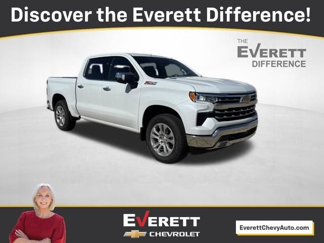 2026 Chevrolet Silverado 1500 LTZ in Polar White Tricoat — front three-quarter view