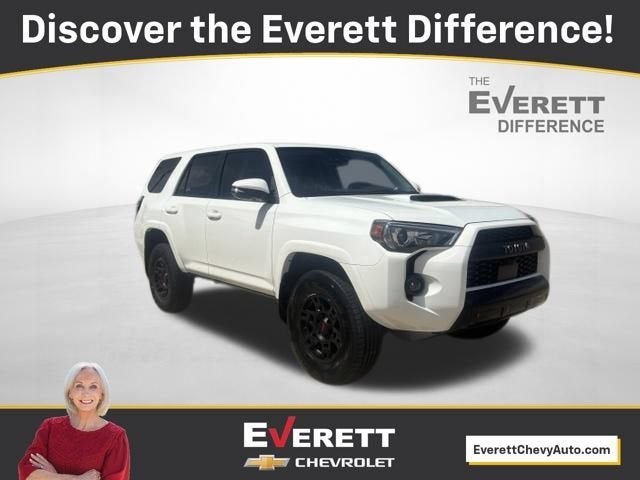 2024 Toyota 4Runner TRD Pro in White — front three-quarter view