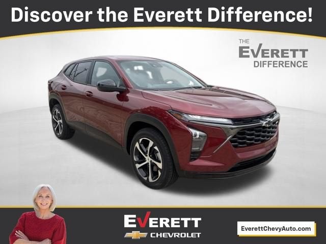 2024 Chevrolet Trax 1RS in Crimson Metallic — front three-quarter view