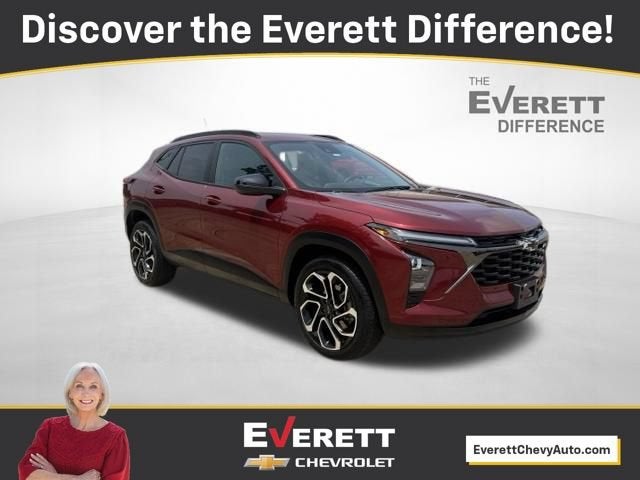 2024 Chevrolet Trax 2RS in Crimson Metallic — front three-quarter view